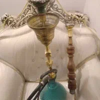 قلیون برنجی جا یخ دار نو و یک تنه چوب گردو