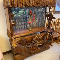 میز بار چوبی سنتی|بوفه، ویترین، کنسول|نوشهر, |دیوار