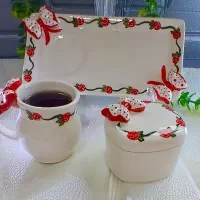 ست چایخوری طرح گل و پاپیون