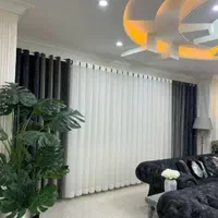 پرده پذیرایی طوسی پانچی و مینیمال و هررنگی|پرده، رانر، رومیزی|تهران, عبدل‌آباد|دیوار