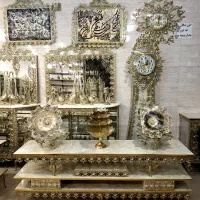 ست برنز جهیزیه بوفه برنز ساعت میز لاکچری(ایرانیان)|بوفه، ویترین، کنسول|کرمانشاه, |دیوار