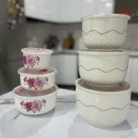 ۶ تیکه ظرف چینی درب دار