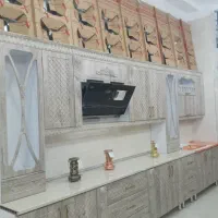 کابینت آنتیک کاج ویترین بلند انصاف ۲۰