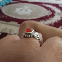 انگشتر دست ساز با نگین عقیق یمن کهنه|جواهرات|شیراز, کوزه گری|دیوار