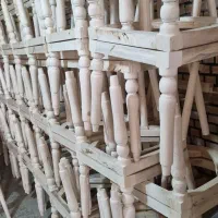 صندلی چهارپایه خراطی چوب روس فقط خام