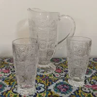 پارچ و لیوان و فنجان و جای چاقو کریستال خورشیدی