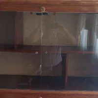 کتابخانه چوبی با در ب شیشه|کتابخانه، شلف، قفسههای دیواری|اردبیل, |دیوار