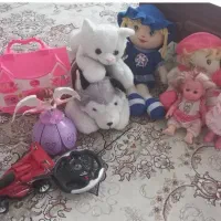 اسباب بازی صندلی، گیتار،توپ بزرگ ،عروسک