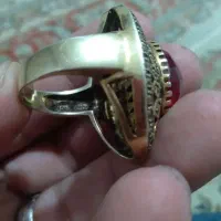 انگشتر نقره با نگین یاقوت سرخ آبکاری طلا جواهری|جواهرات|بروجرد, |دیوار
