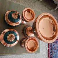 فروش فوری ظروف مسی فیروزه کوبی و مینا کاری