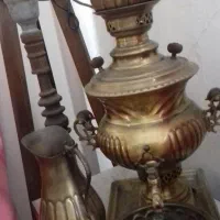 ست سماور 5تیکه قوری سینی کاسه سماور و پارچ|کلکسیون اشیاء عتیقه|گرگان, |دیوار