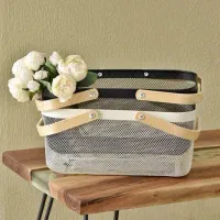 سبد فلزی وارداتی دسته بامبو