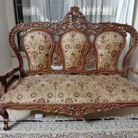 دو دست مبل قدیمی چوب گردو|مبلمان خانگی و میز عسلی|کرمان, |دیوار