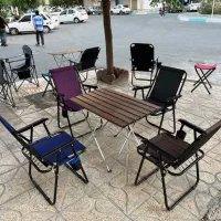 ست چهارنفره میزوصندلی مسافرتی تاشو دسته فلزی