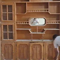 کمد و دکور و کتابخانه دیواری چوبی عمق ۲۰ سانت