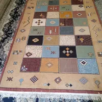 فرش ماشینی،طرح گبه،کارکرده،تمیز و سالم