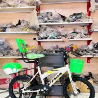 دوچرخه۱۶سفید پشتی صندوقدار عروسک اسپرت