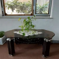 میز عسلی شیشه ای تکی