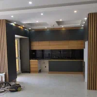 کابینت هایگلاس سبک دوپله طوسی مات