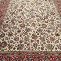 فرش دستباف مشهد افشان حاشیه مسی کد (1404/1)