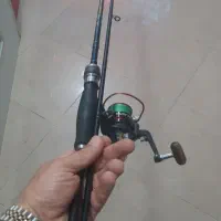 چوب اسپین باموتور ۴۰۰۰وطعمه مصنوعی با کیف