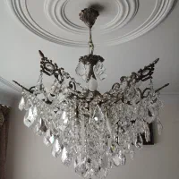 سه عدد لوستر برنجی با کریستال اتریشی