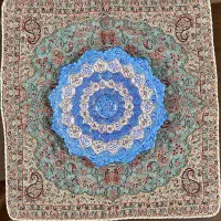 رومیزی سه تکه ترمه و بشقاب میناکاری