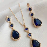 نیم ست نگین دار طرح جواهر برند YSX