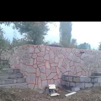 بنایی دیوار باسنگ مالن و لاشه|خدمات پیشه و مهارت|زنجان, |دیوار