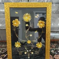 تابلو گل طلایی