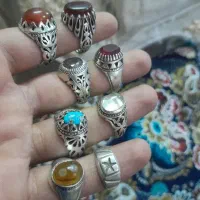 انگشتر نقره عقیق یمنی ویاقوت معدنی