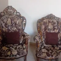 مبل سلطنتی تمام چوب و میز عسلی