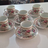 سرویس قهوه خوری گل ترمه قدیمی