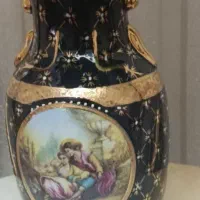 گلدان چینی سرمه ای لیلی و مجنون