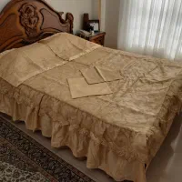 رو تختی ۲ نفره ساتن و حریر خامه دوزی