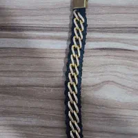 دستبند چرم و استیل مردانه