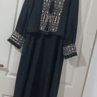 مانتو مشکی گلدوزی‌دار شیک سایز ۴۶