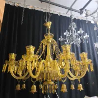 لوستر باکارات ۸شاخه نباتی رنگ