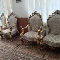 مبل سلطنتی ۹ نفره همراه با میز غذا خوری چهارنفره|مبلمان خانگی و میز عسلی|مرند, |دیوار