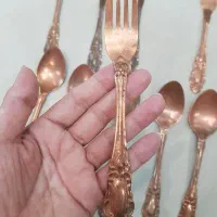 قاشق و چنگال مسی، قاشق مسی قدیمی ، چنگال مس آنتیک|کلکسیون اشیاء عتیقه|تهران, پونک|دیوار