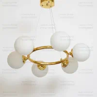 لوستر مدرن اشپزخانه و اتاق آویز حبابی دلسا شش شعله