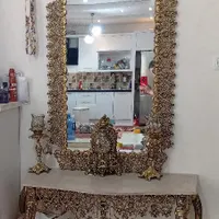 آینه شمعدان وساعت برنز