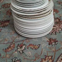 بشقاب و پبش دستی  چینی و قاشق و چنگال