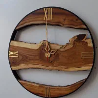 ساعت دیواری چوبی روستیک