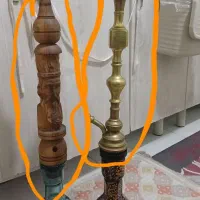 تعدادی قلیون چوبی و برنجی