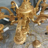 لوسترقدیمی ، تمام برنج ، خالص با روکش آب طلا|لوستر و چراغ آویز|بندر انزلی, شهرداری|دیوار