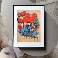 تابلو نقاشی گل مدرن اورجینال 40×30|تابلو، نقاشی، عکس|تهران, کرمان|دیوار