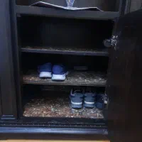 جاکفشی چوبی کمدی ایستاده با آینه