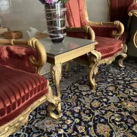 مبلهای زیبای چوب گردو بادوتامیزعسلی بزرگ ومیز|مبلمان خانگی و میز عسلی|خمینیشهر, |دیوار