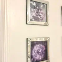 دو قاب آیینه ۳۰ در ۳۰ نو و تابلو رزین دریا